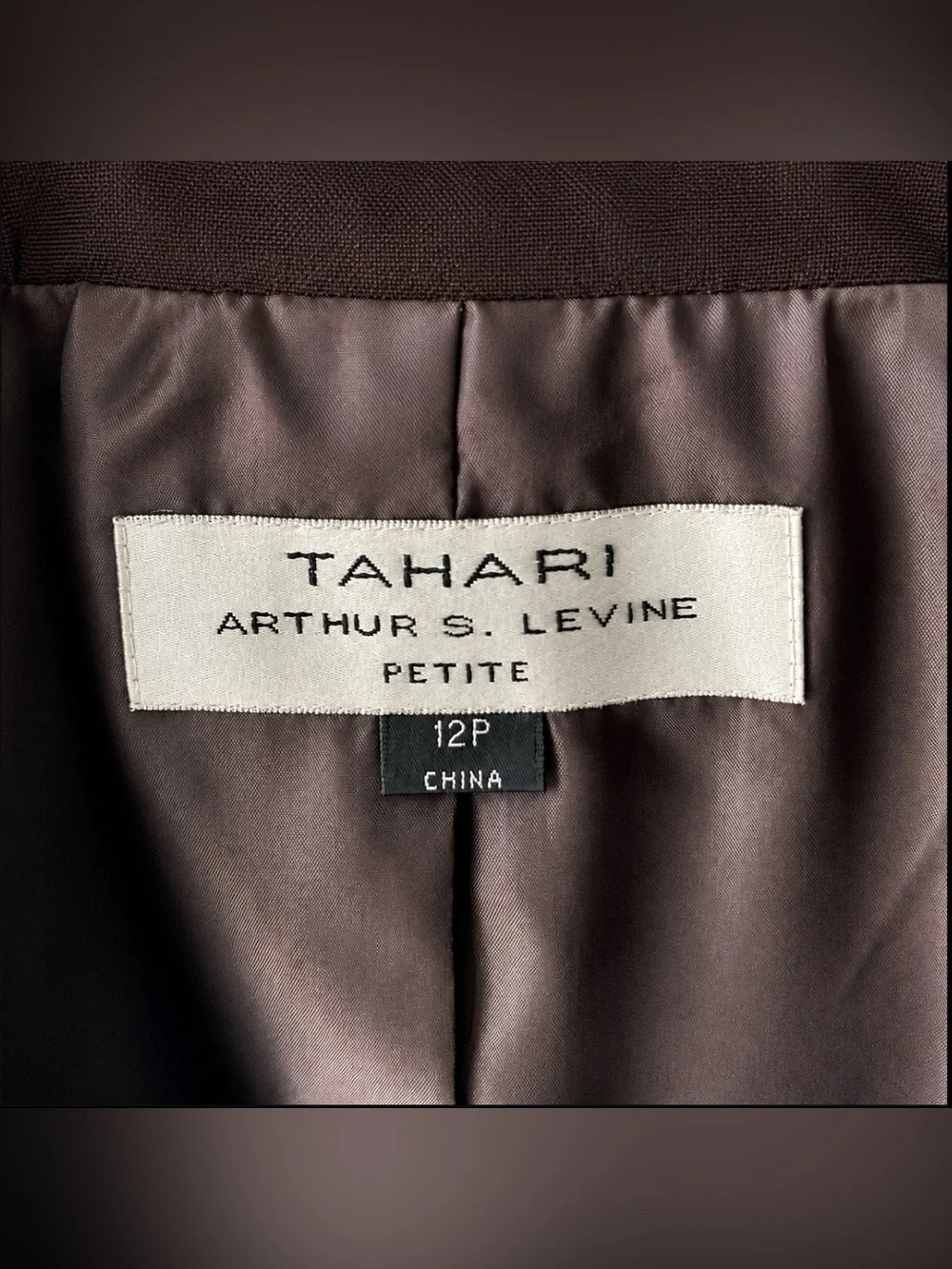 Tahari Dark Brown Tailored Blazer